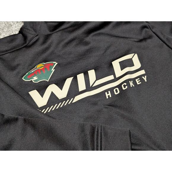 Fanatics Minnesota Wild Hoodie Youth Large Black Sweatshirt Pullover Fleece NHL - Picture 3 of 6